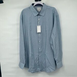 Con.struct NWT nordstrom light blue diamond print long sleeve button up shirt
